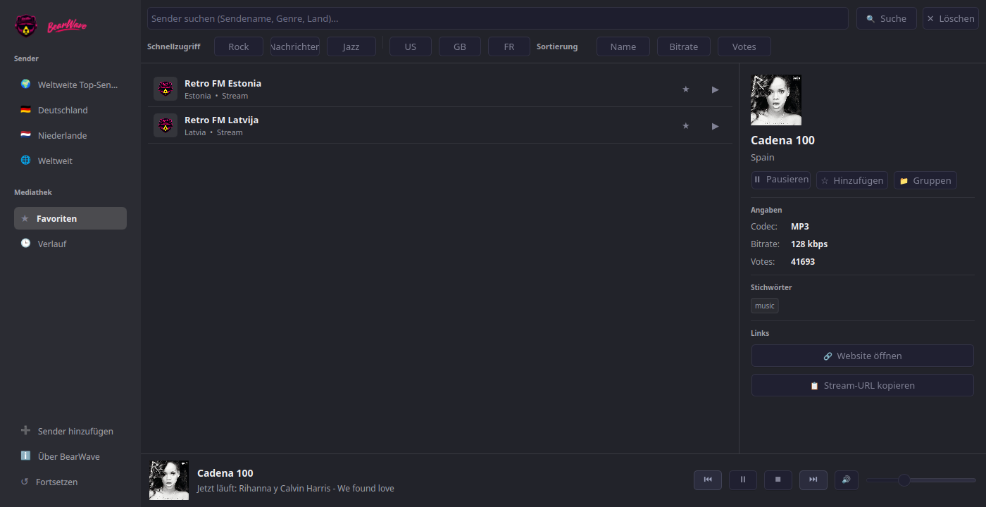 Favorites for quick access